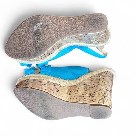 Blue Wedge Sandals - Picture 4 of 6